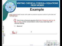 Writing Chemical Formula Equations From