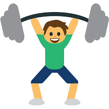 person lifting weights emoji clipart