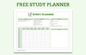 study planner in excel google sheets