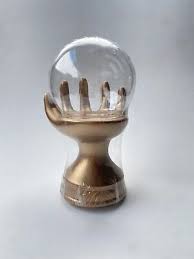 Hand Crystal Ball Cloche Figurine