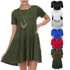 Clearance Womens Fashion Short Sleeve Baby Doll Tunic Top