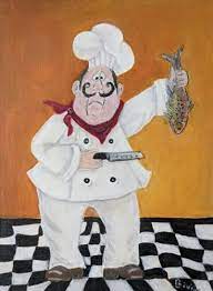 Italian Fat Chef Kitchen Decor Canvas