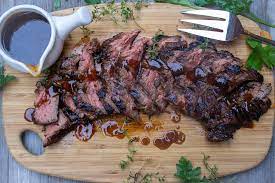 grilled marinated flank steak two