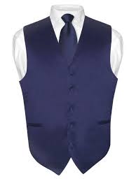 men s dress vest necktie solid navy