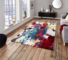 multi colour paint splash effect rug