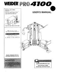 Weider 831159820 User Manual Pro 4100 Manuals And Guides