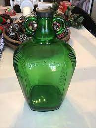 lg vintage green glass one gallon
