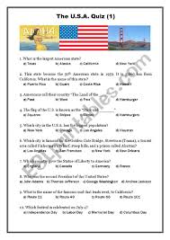 This printable worksheet of states of the usa quiz is tagged. Usa Quiz 1 Esl Worksheet By Oligol