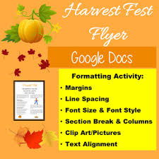 Google Docs Lessons Autumn Formatting A Harvest Fest Flyer