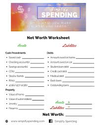 Calculating Your Net Worth Simplify Spending