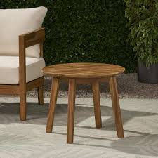 Round Wood Outdoor Side Table