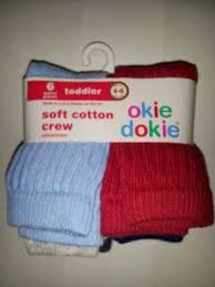 Amazon Com Okie Dokie 6 Pair Toddler Crew Socks Size 4 6
