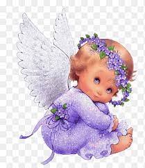 infant angel baby purple violet png