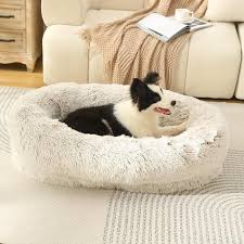 dog beds round soft plush