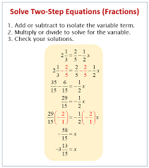 Solving Two Step Equations Fractions