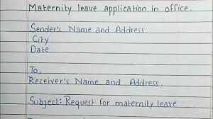 an application for maternity leave