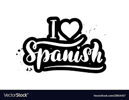 lettering i love spanish royalty free