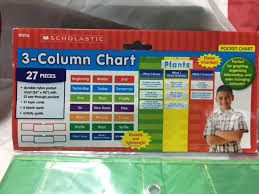 Scholastic Teachers Friend 3 Column Chart Pocket Chart Multiple Colors Tf5114