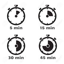 Timer Set 5 15 30 And 45 Min Vector Illustration Isolated