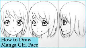 The basic proportions of an anime head are very simple: How To Draw Manga Girl Face In Front 3 4 And Side View Youtube
