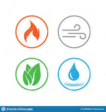 Four Elements Symbol Vector Illustration Flat Design Stock