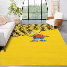 the bart simpson not sorry area rug for