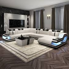 u shaped sectional led sofa