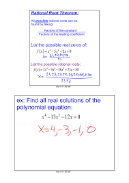 solutions of the polynomial equation