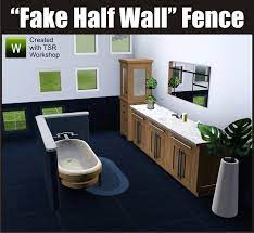 the sims resource fake half wall fence