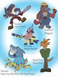Designed five Crash Bandicoot villains. 4 animals and 1 scientist. Hope I  captured the series style 🤷‍♂️ Might do a second set [OC] : r/ crashbandicoot