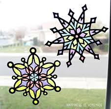 Winter Kids Craft Glittery Stained