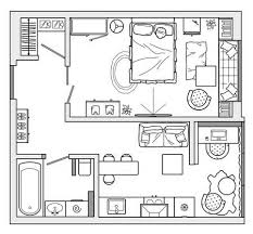 architectural plan of studio apartment