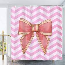 Pink bow curtains