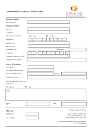 Template New Customer Registration Form Template Leaving Employee
