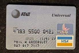 at t universal visa credit card exp 91