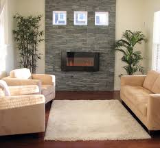 Stacked Stone Fireplace With Natural