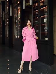 Rose Red Trench Coat
