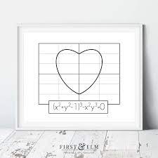 Heart Graph Equation Math Lover Poster