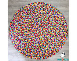 handmade multicolor felt ball rug felt