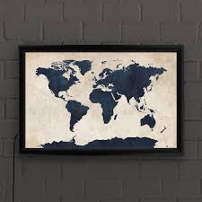 Trademark Fine Art Framed 16 In H X 24 In W Maps Print On Canvas Mt0166 B1624led