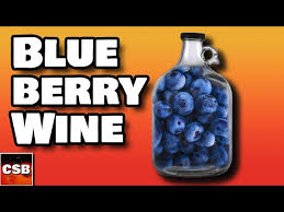 homemade blueberry wine with whole