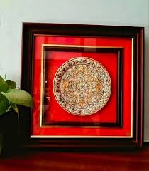 Golden Marble Plate Frame Wall Hanging