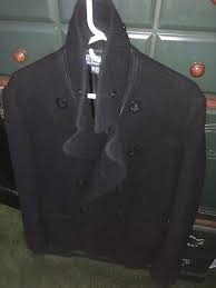 Double Ted Black Peacoat Jacket Sz