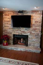 stone fireplace remodel