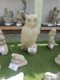 Stone Owl Garden Statue Centre