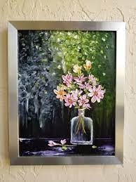 Pink Flowers In Glass Vase