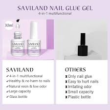 saviland 2pcs 15ml nail glue gel set