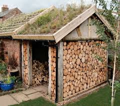 Stacked Wood Walls Wood Shed Living
