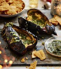 whole aubergine baba ghanoush