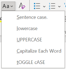 selected text in word